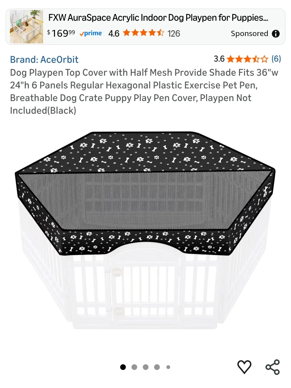Pet Playpen Mesh Cover